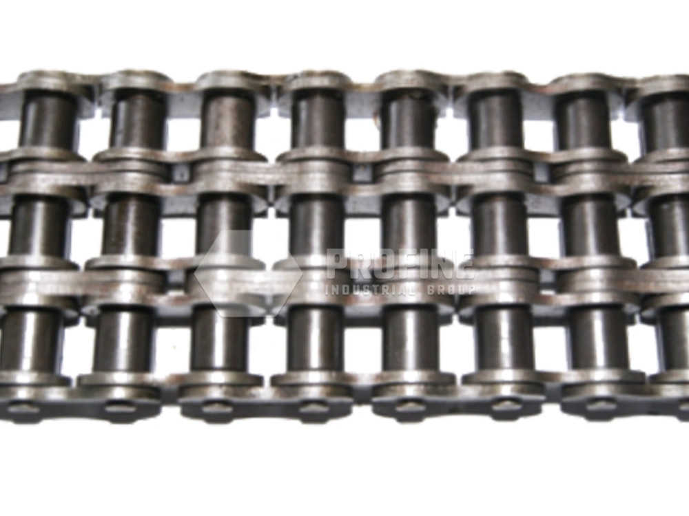 Three Rows Of Roller Chains